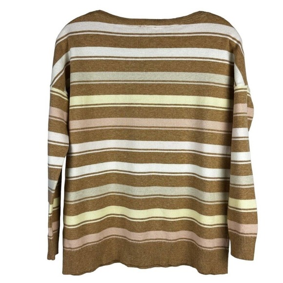 J. Jill Women's Knit Pullover Boatneck Sweater Dropped Shoulder Size XS Stripped - Picture 2 of 9